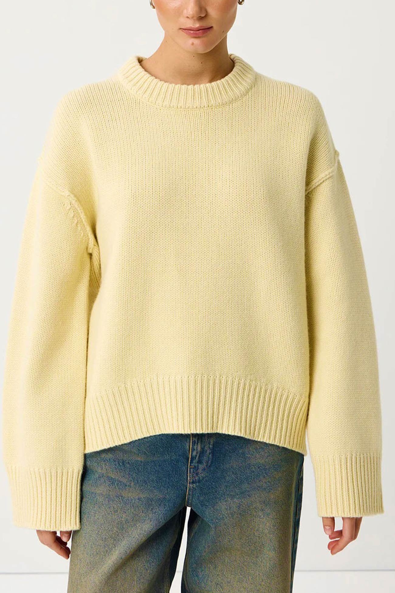 Round Neck Color Pullover Sweater