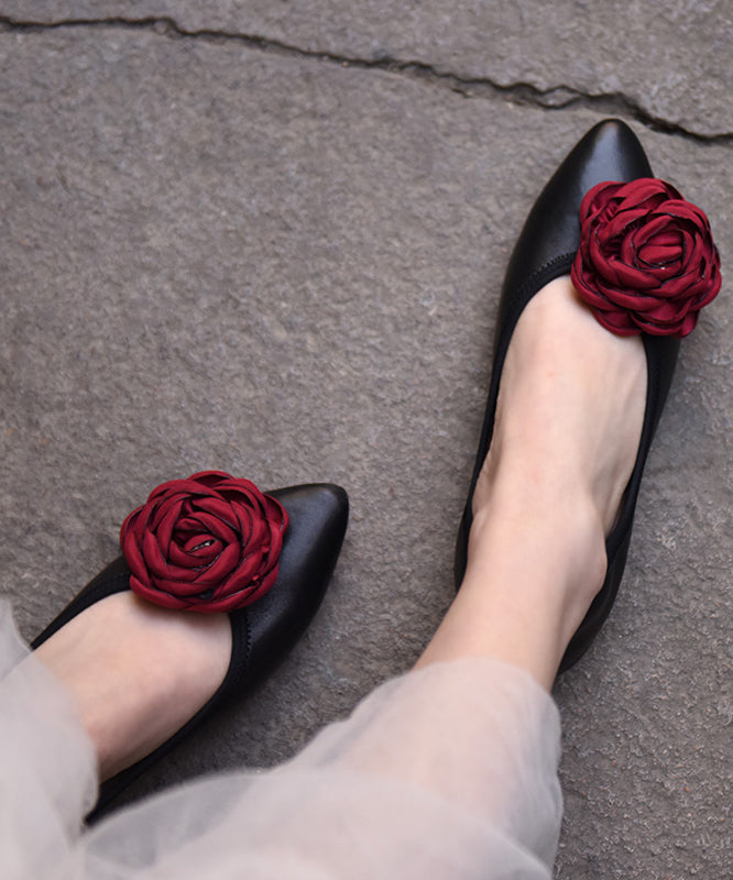 Apricot Flat Shoes for Splicing Pointed Toe