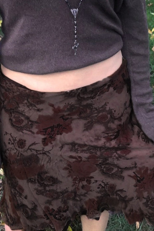 Mesh Lettuce Hem Skirt