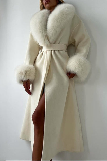 Oversized Fur Trim Overcoat