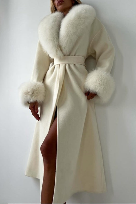 Oversized Fur Trim Overcoat