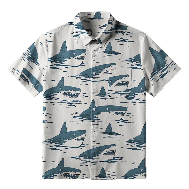 Sea Shark Button-up Shirt elevenforest