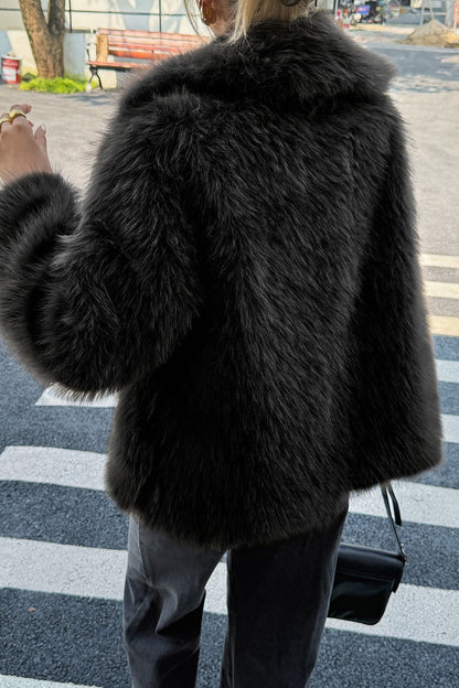 Soft Plush Long Sleeve Coat
