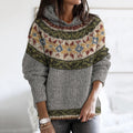Vintage Contrast Iceland Jacquard Cozy Hoodie Sweater elevenforest