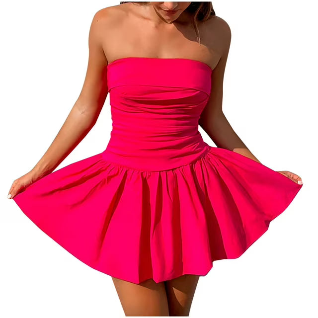 Off-shoulder Sleeveless Midi Dress for