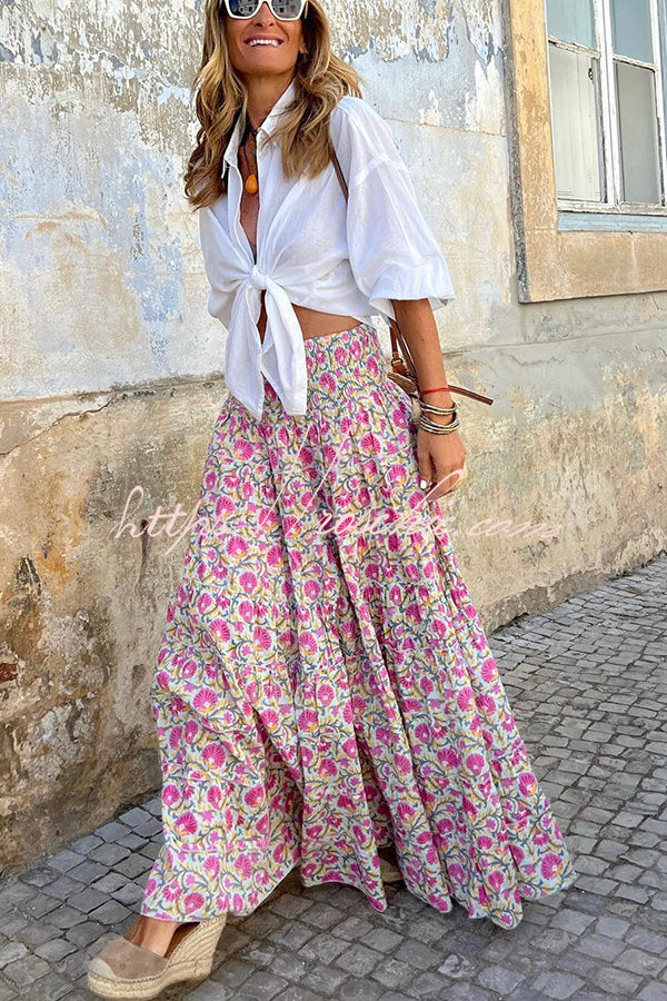 Plan for Paradise Smocked Waist Maxi Skirt