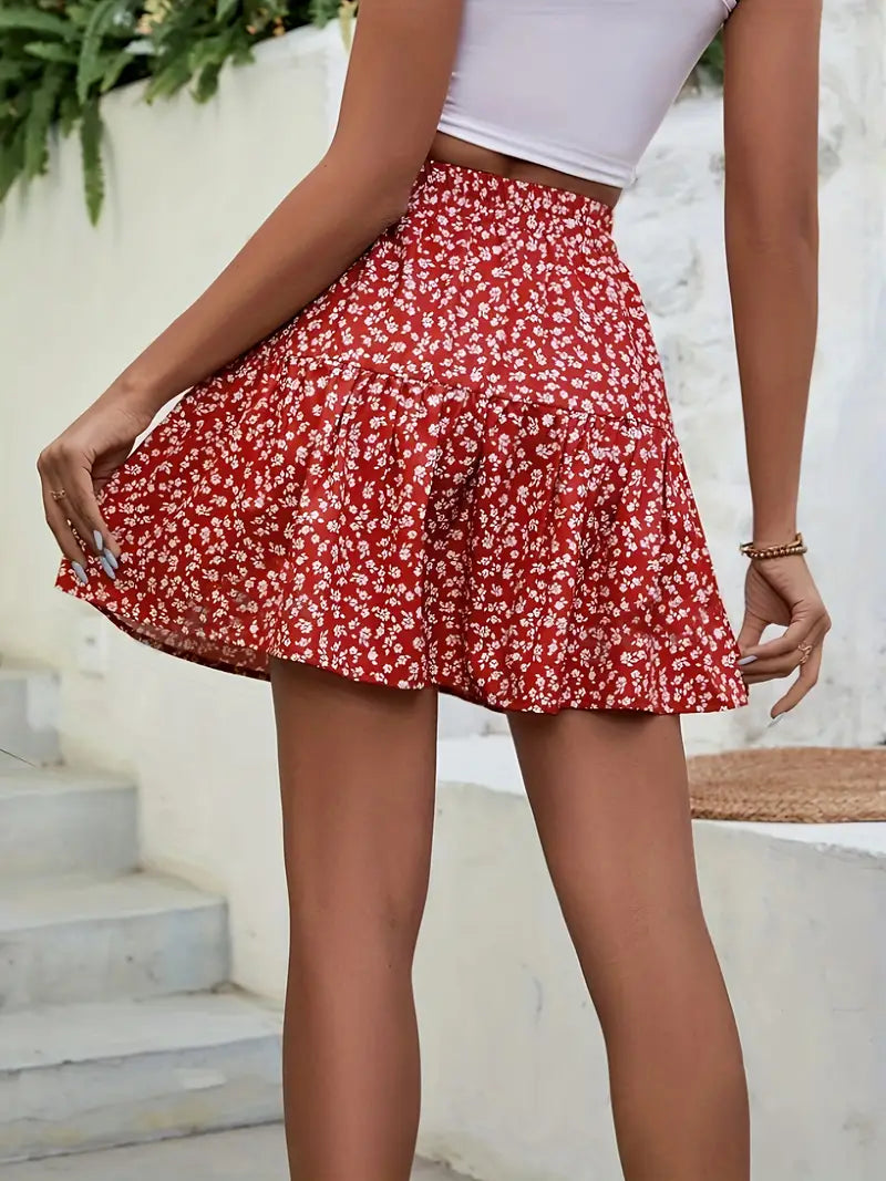 Print High Waist Mini Skirt