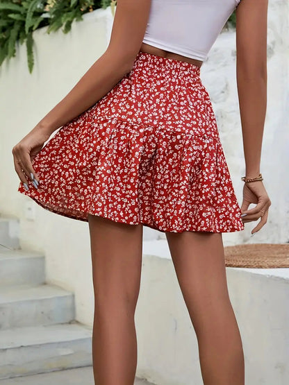Print High Waist Mini Skirt