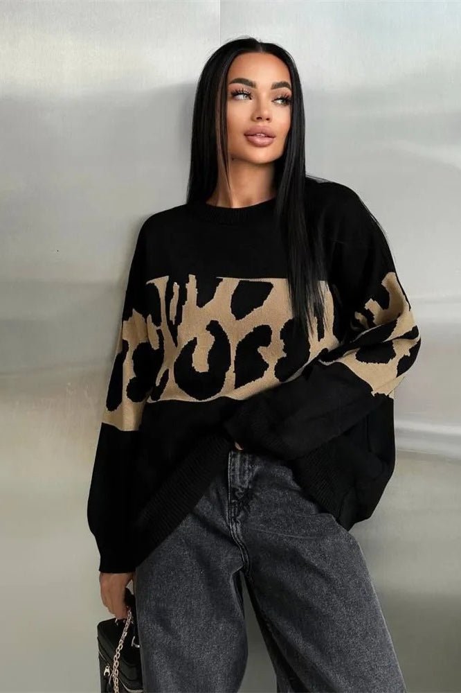 Leopard Knit Sweater