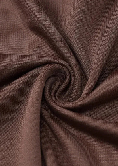 Allure - Brown Long Sleeve Slim Fit Two-piece Set