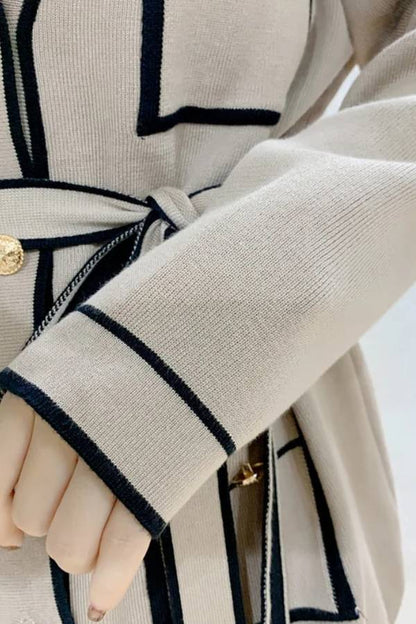 Color Contrast Two-piece Sweater Suit