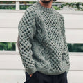 Men's Classic Chunky Check Jacquard Sweater elevenforest