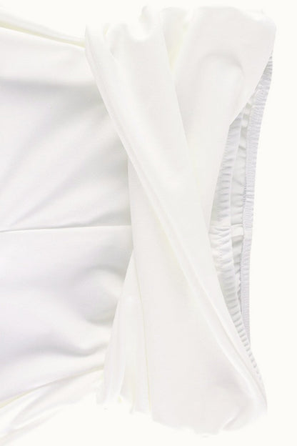 Strapless Crop Top Straight Leg Pants Set