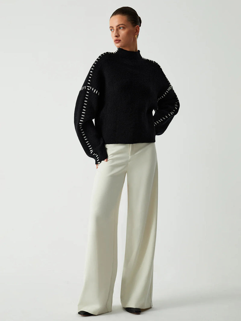 Shift the Focus Oversized Mock Neck Sweater