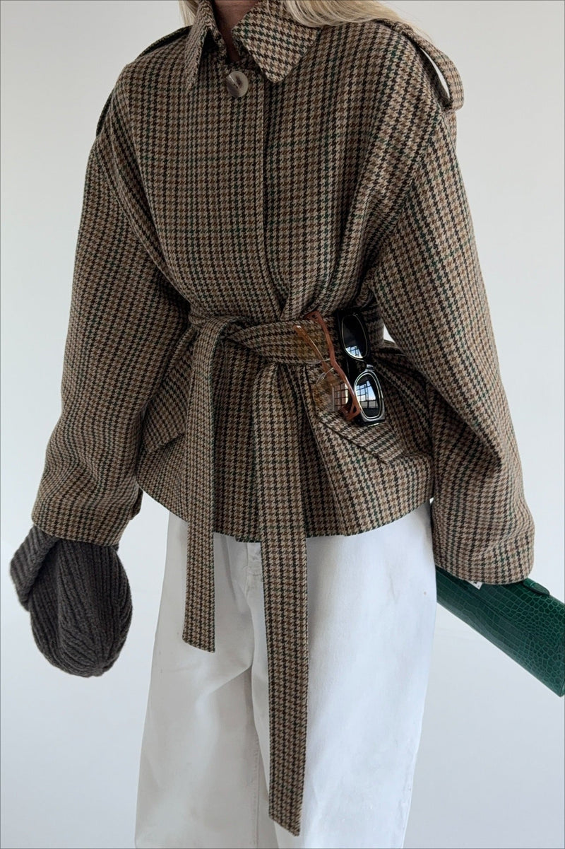 Houndstooth Demure Designer Coat