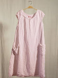 Women's Cotton Linen Casual Loose Dress