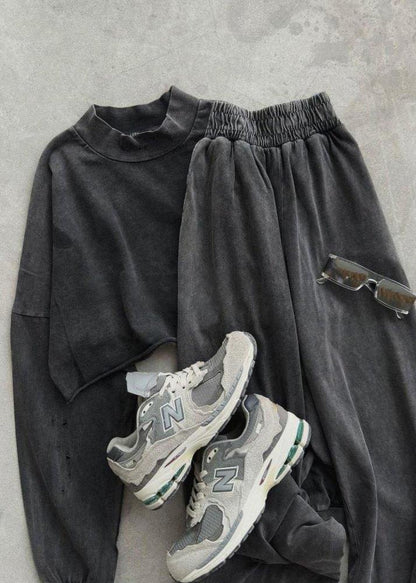 Urban Luxe - Cropped Turtleneck Two-piece Set