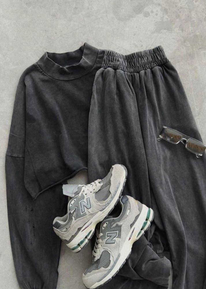 Urban Luxe - Cropped Turtleneck Two-piece Set