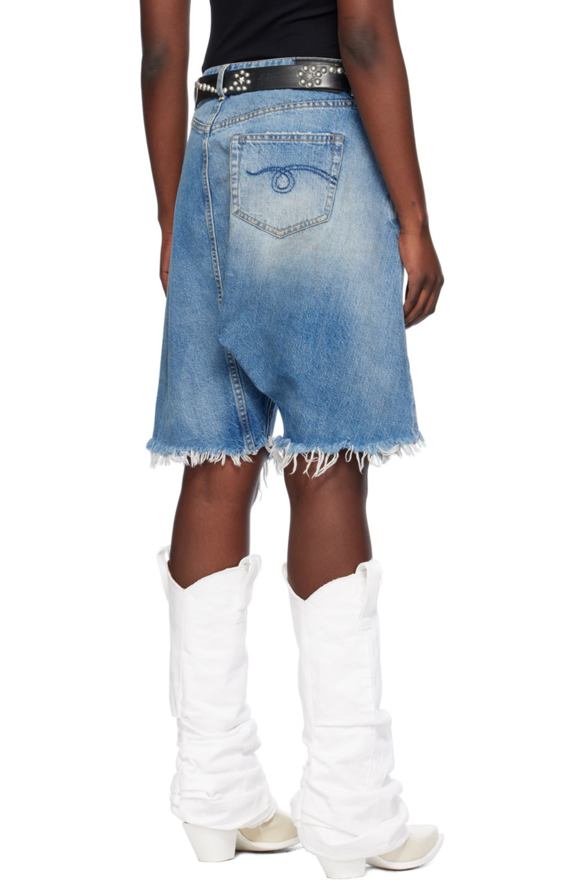 Natelie Blue Twister Denim Shorts