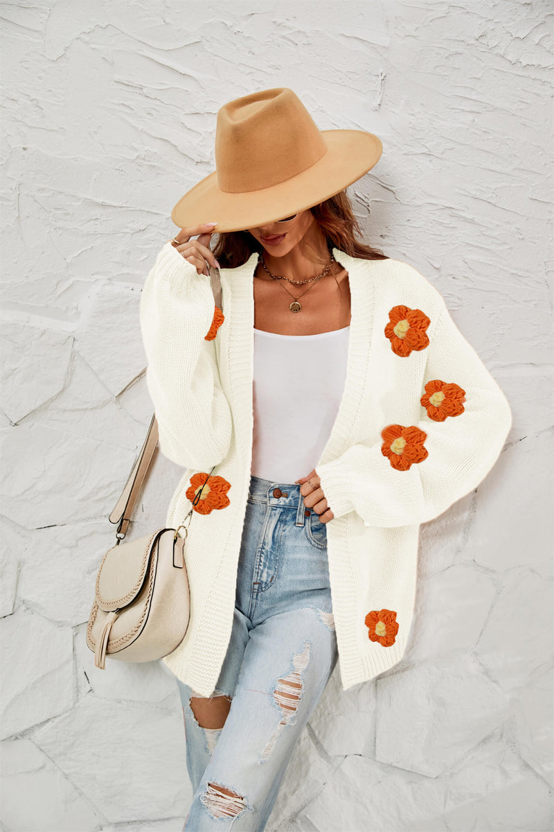 Fall in Daisy Oversized Knit Cardigan