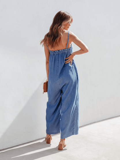 Coronado Side Pocketed Denim Jumpsuit
