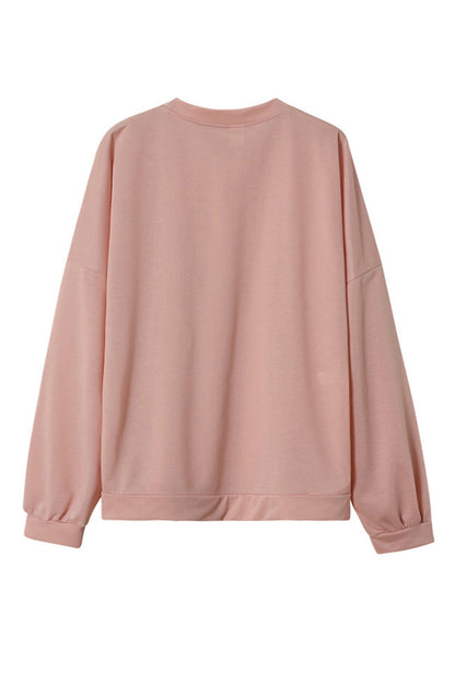 Crew Neck Sweatshirt Shorts Set