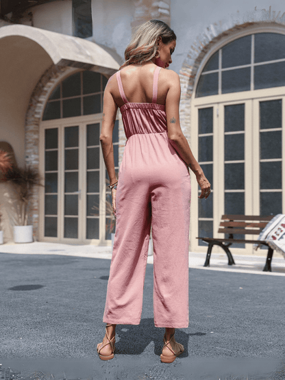Kenia V-neck Bow Tie Jumpsuit
