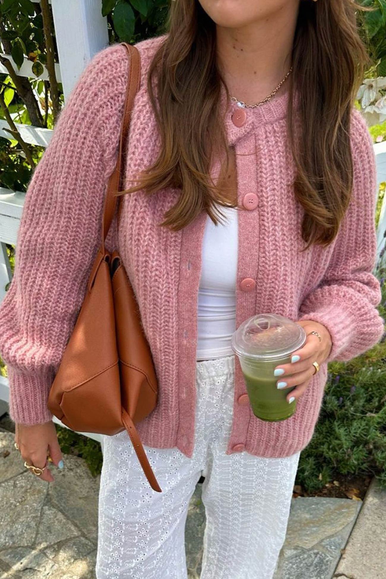 Color Lantern Sleeve Short Cardigan