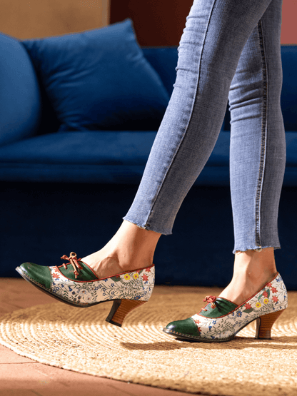 Soffia | Lily Kitten Heel Leather Pump
