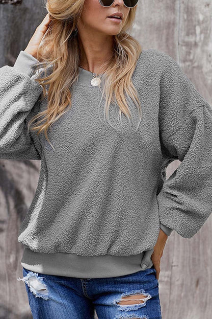 Teddy Plush Sweater Tops