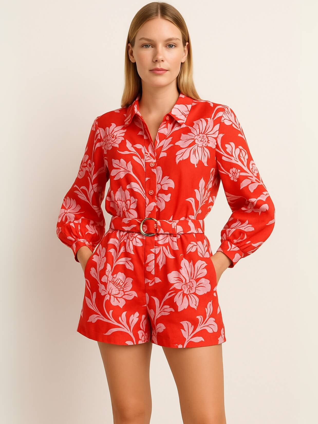 Florentine Belt Waist Romper