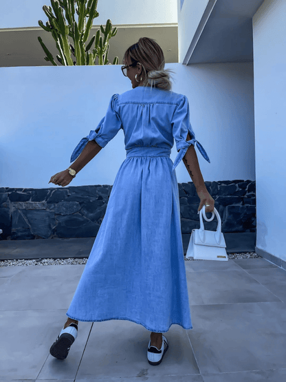 Camden Denim Button Front Maxi Dress