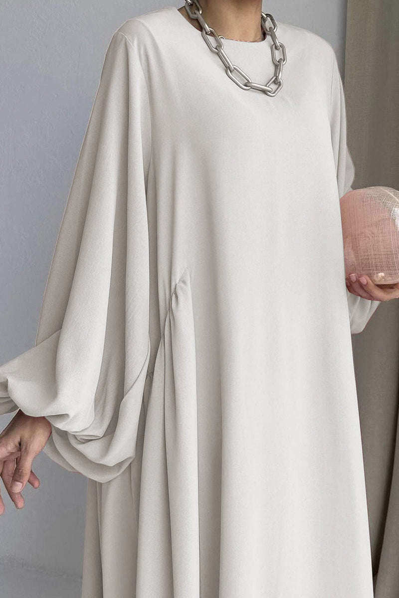 Puff Sleeve Color Maxi Dress