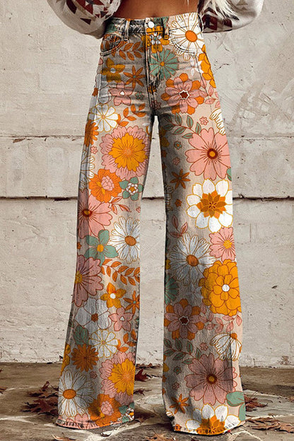 Print Wide Leg Pants