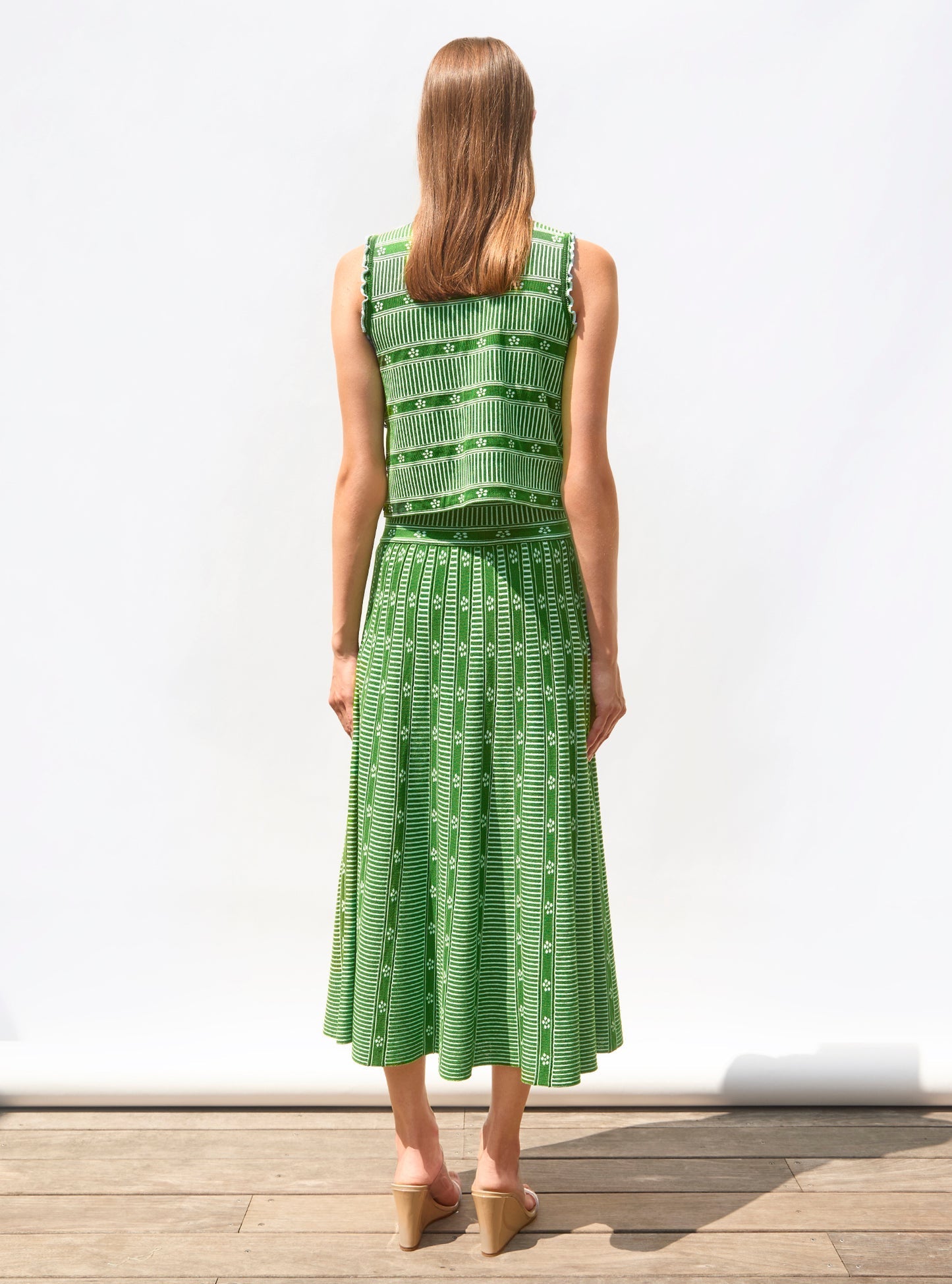 Green Jacquard Skirt