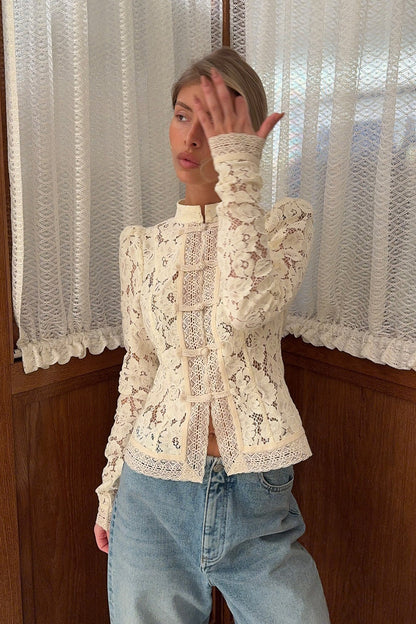Lace Button Blouse
