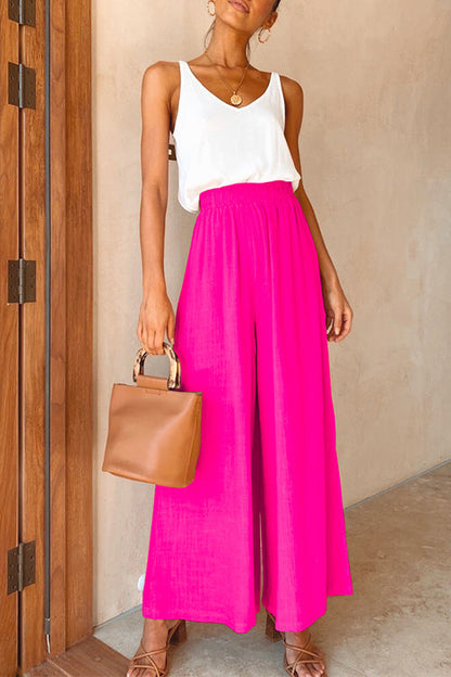 Elastic Waist Wide Leg Palazzo Pants