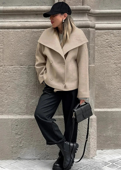 Minimalist Wool Blend Short Coat