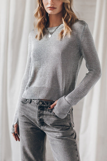 The Silver Metallic Knitted Sweater