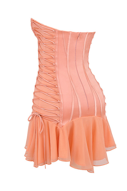 Cornelia Strapless Lace Up Mini Dress