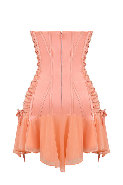 Cornelia Strapless Lace Up Mini Dress