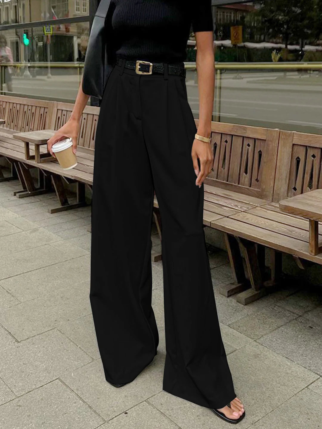 High Waist Drape Pants