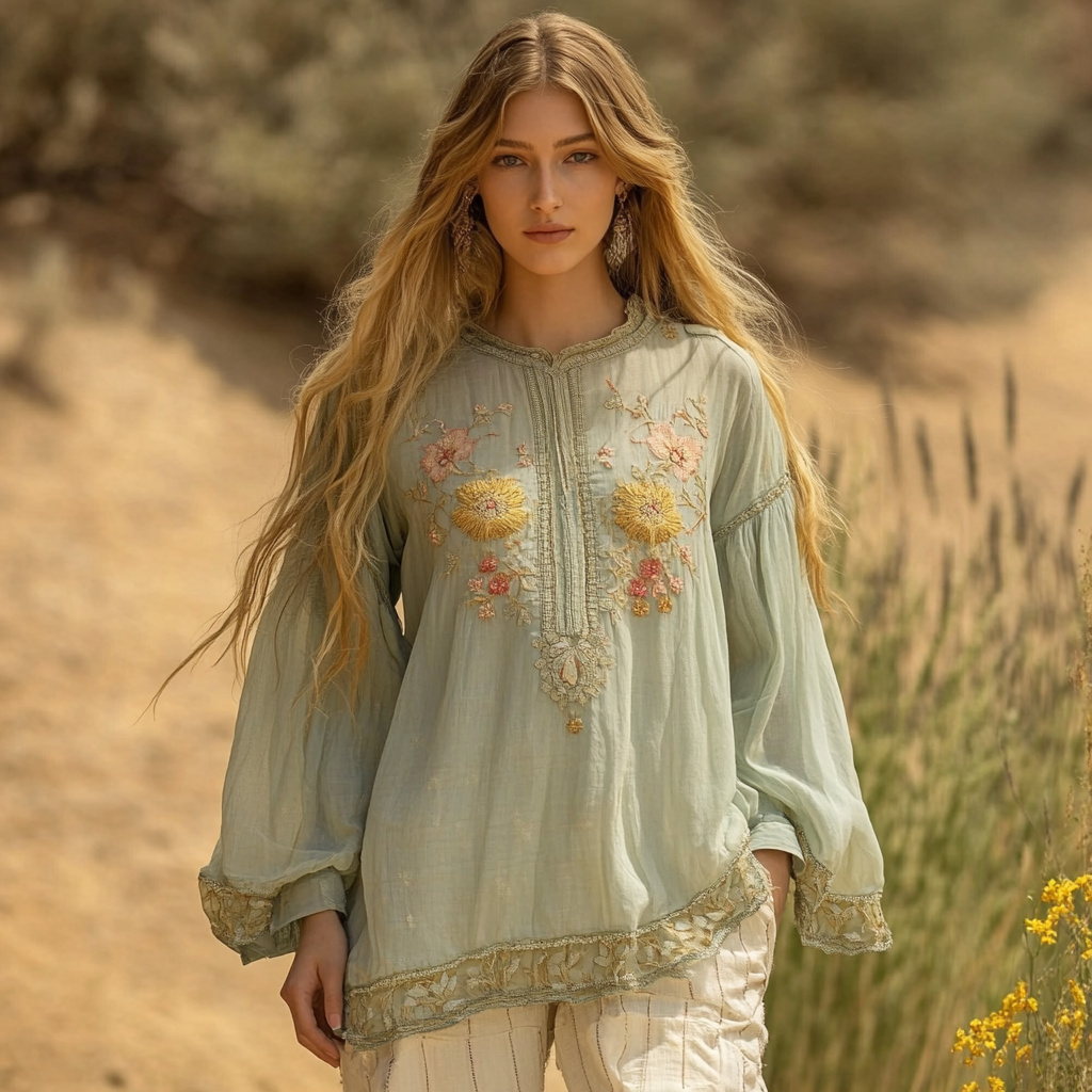 Vintage Tribal Floral Blend Women's Shirt elevenforest