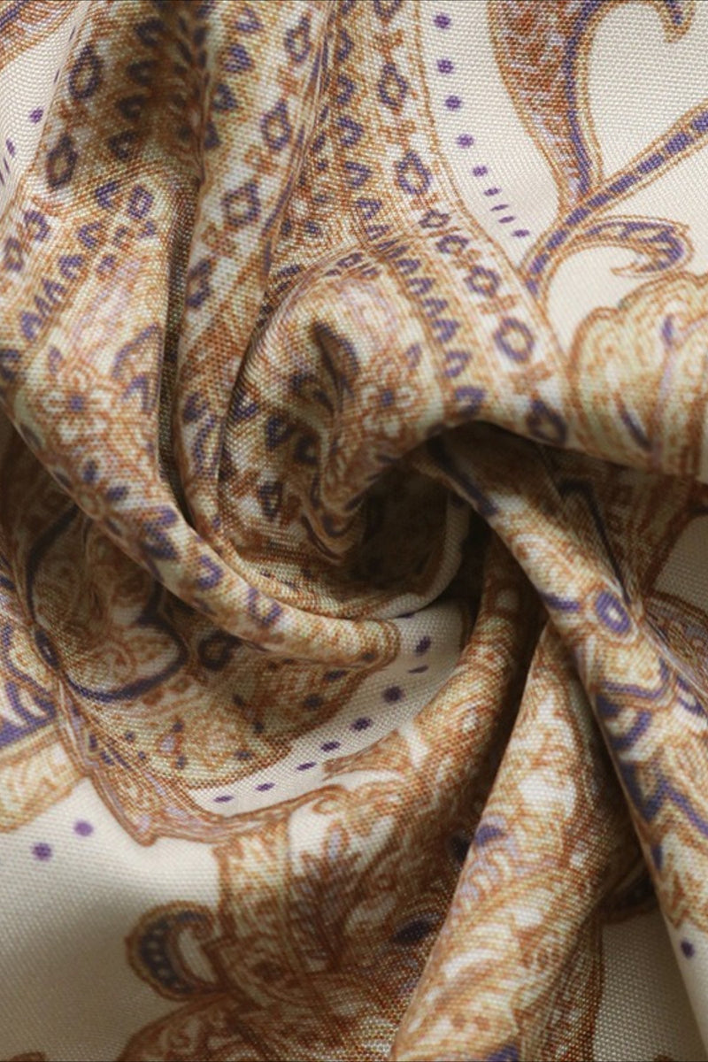 Paisley Print V Neck Mini Dress