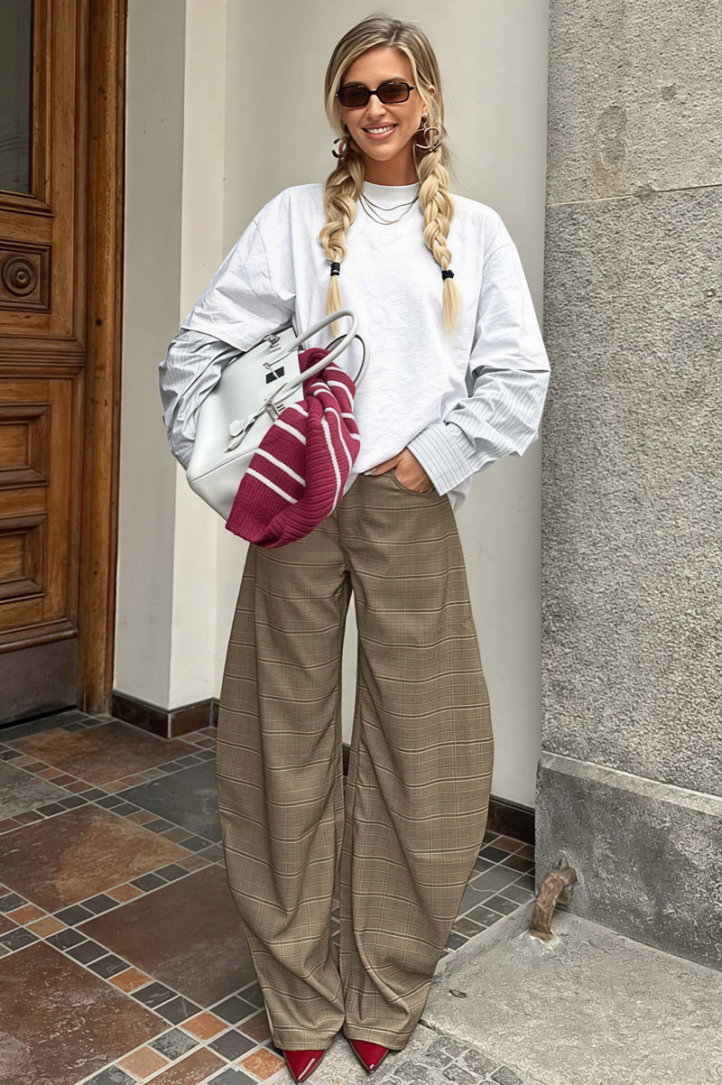 Plaid Loose Pants