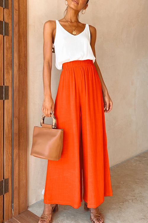 Elastic Waist Wide Leg Palazzo Pants