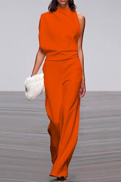 One Shoulder Wide Leg Jumpsuit