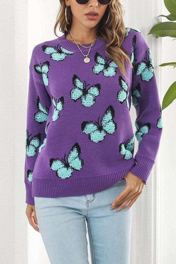 Three-dimensional Butterfly Loose Autumn and Winter Long-sleeved Sweater