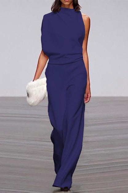 One Shoulder Wide Leg Jumpsuit
