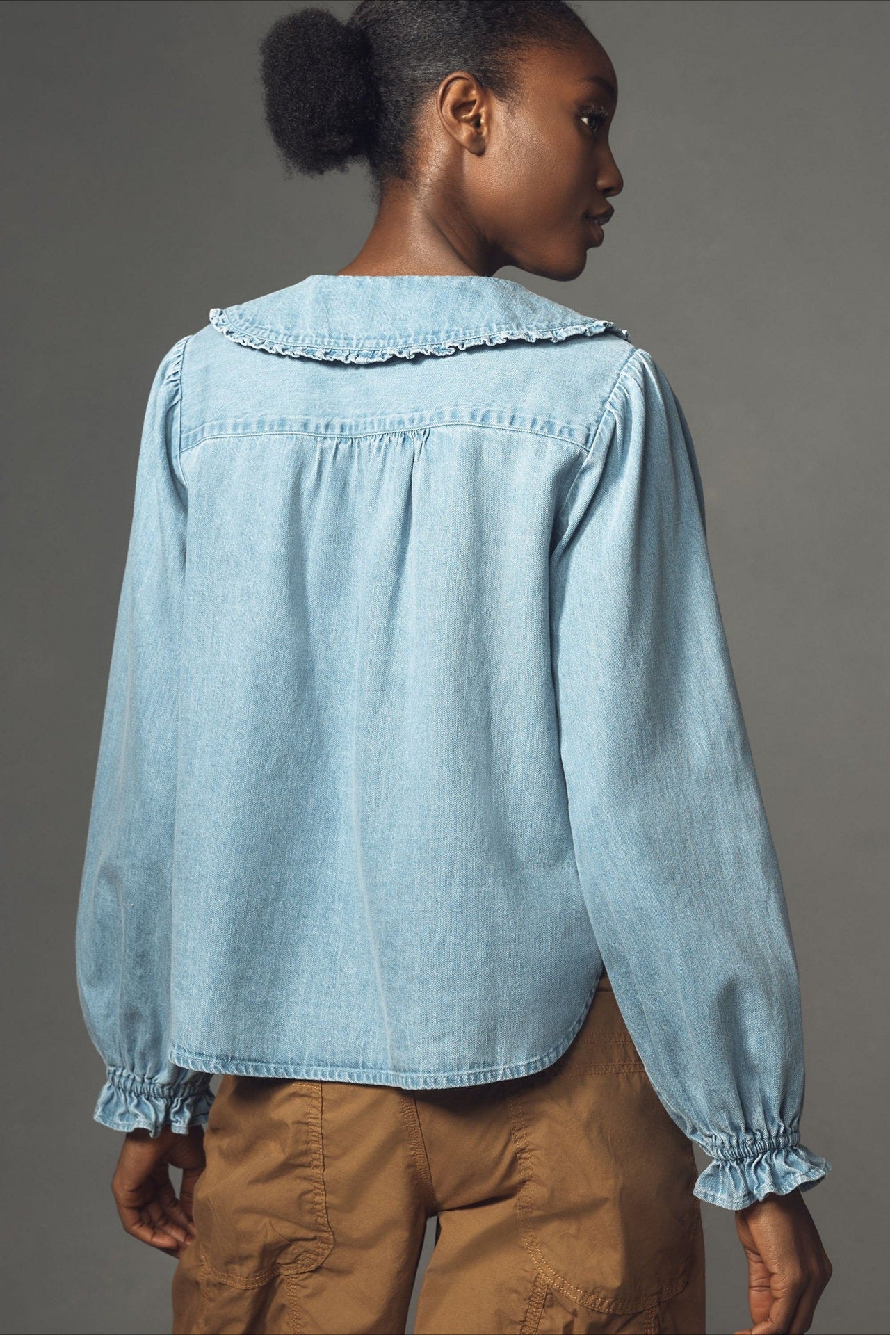 Denim Long Sleeve Blouse